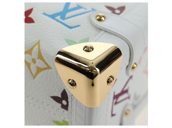 Borsa LOUIS VUITTON Monogram Multicolor Side Trunk MM Bag White M14046 Auth 199130SM Bianco - vista 20