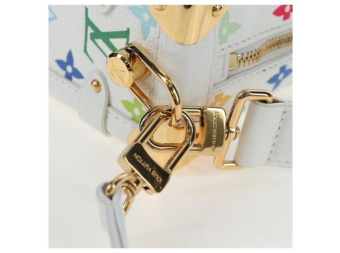 Borsa LOUIS VUITTON Monogram Multicolor Side Trunk MM Bag White M14046 Auth 199130SM Bianco - vista 21