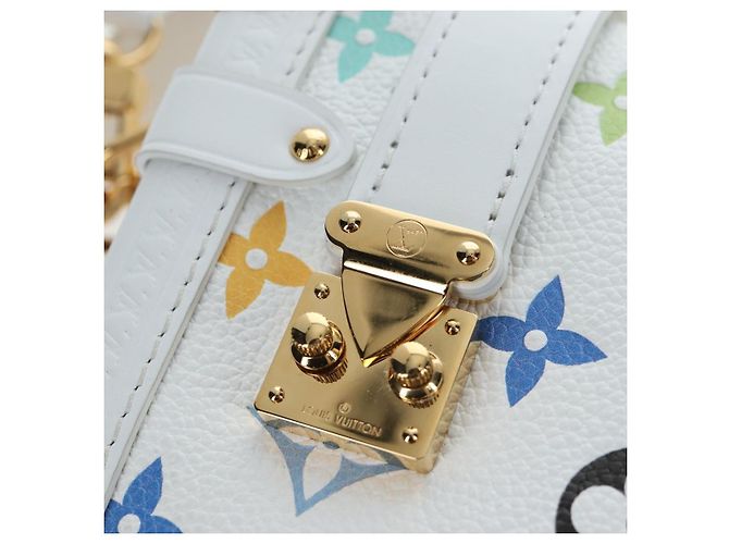 Borsa LOUIS VUITTON Monogram Multicolor Side Trunk MM Bag White M14046 Auth 199130SM Bianco - vista 22