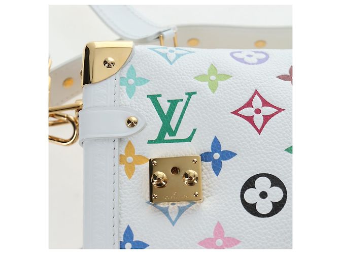 Borsa LOUIS VUITTON Monogram Multicolor Side Trunk MM Bag White M14046 Auth 199130SM Bianco - vista 23