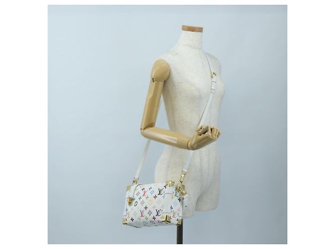 Borsa LOUIS VUITTON Monogram Multicolor Side Trunk MM Bag White M14046 Auth 199130SM Bianco - vista 29