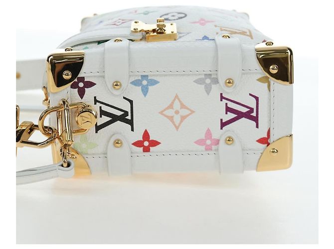 Borsa LOUIS VUITTON Monogram Multicolor Side Trunk MM Bag White M14046 Auth 199130SM Bianco - vista 4