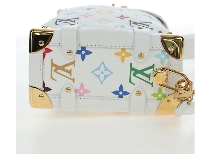 Borsa LOUIS VUITTON Monogram Multicolor Side Trunk MM Bag White M14046 Auth 199130SM Bianco - vista 5