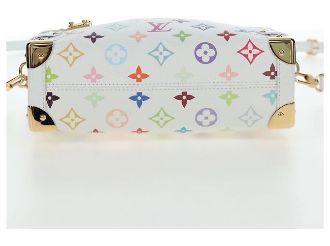 Borsa LOUIS VUITTON Monogram Multicolor Side Trunk MM Bag White M14046 Auth 199130SM Bianco - vista 6