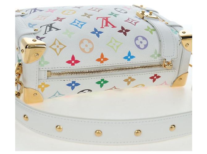 Borsa LOUIS VUITTON Monogram Multicolor Side Trunk MM Bag White M14046 Auth 199130SM Bianco - vista 7
