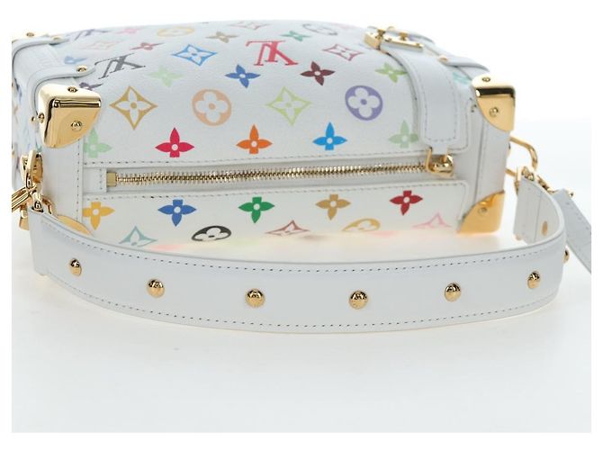 Borsa LOUIS VUITTON Monogram Multicolor Side Trunk MM Bag White M14046 Auth 199130SM Bianco - vista 8