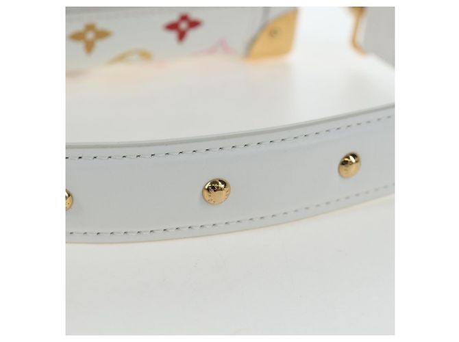 Borsa LOUIS VUITTON Monogram Multicolor Side Trunk MM Bag White M14046 Auth 199130SM Bianco - vista 9