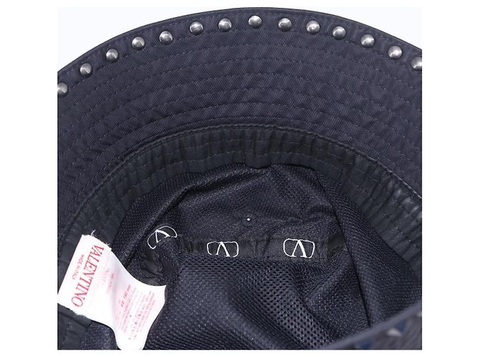 VALENTINO Rock Studs Hat Nylon Black Auth 199690V Nero - vista 10