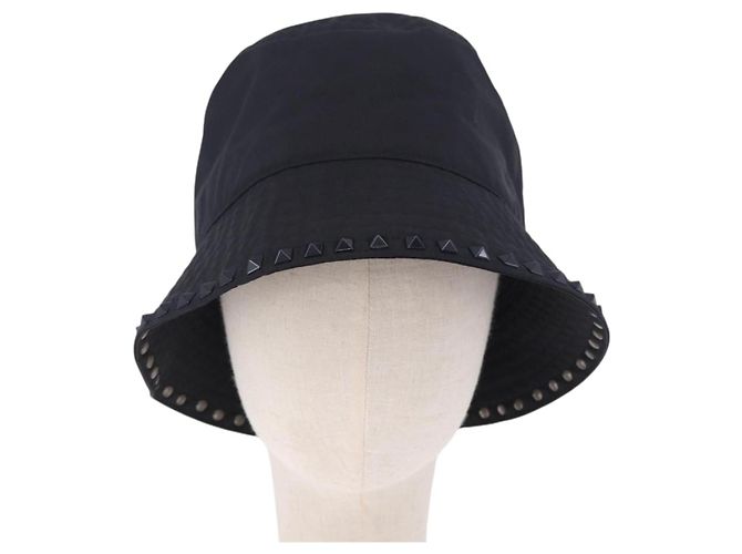 VALENTINO Rock Studs Hat Nylon Black Auth 199690V Nero - vista 2