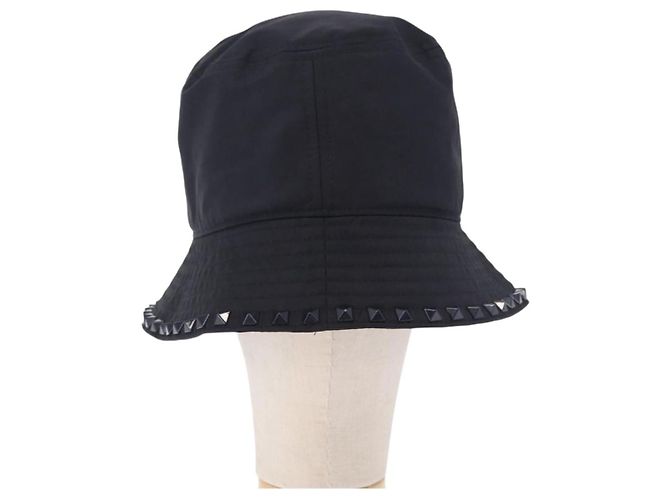 VALENTINO Rock Studs Hat Nylon Black Auth 199690V Nero - vista 3