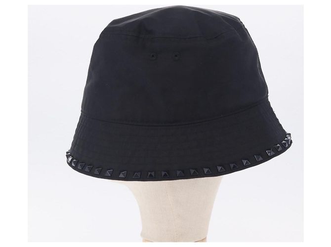 VALENTINO Rock Studs Hat Nylon Black Auth 199690V Nero - vista 4