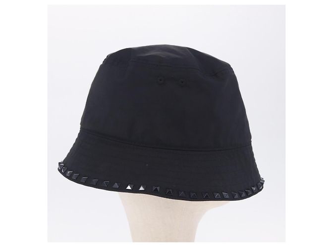 VALENTINO Rock Studs Hat Nylon Black Auth 199690V Nero - vista 5