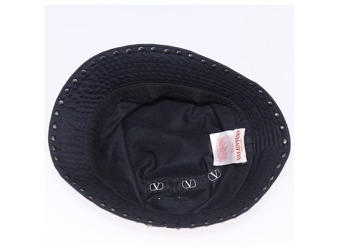VALENTINO Rock Studs Hat Nylon Black Auth 199690V Nero - vista 7