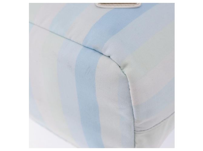 PRADA Tote Bag Canvas 2way Hellblau Silber B2052G Auth am12349A - Ansicht 19