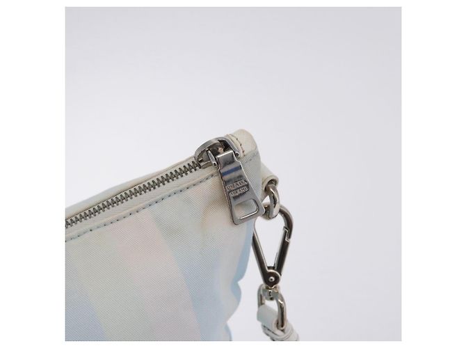 PRADA Tote Bag Canvas 2way Hellblau Silber B2052G Auth am12349A - Ansicht 24