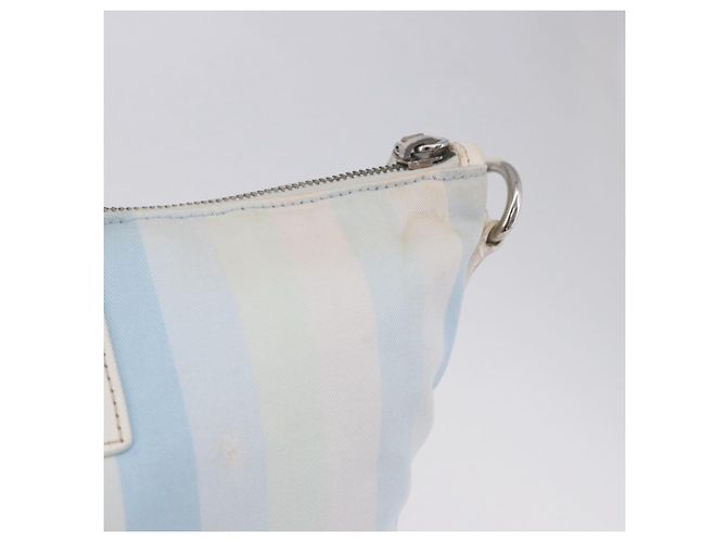 PRADA Tote Bag Canvas 2way Hellblau Silber B2052G Auth am12349A - Ansicht 3