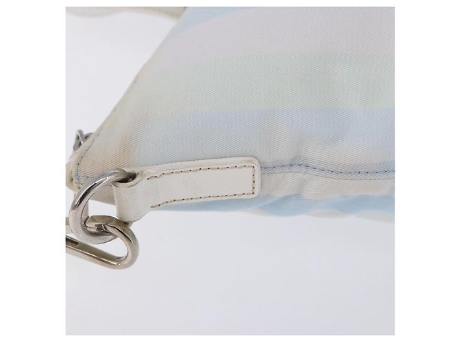PRADA Tote Bag Canvas 2way Hellblau Silber B2052G Auth am12349A - Ansicht 6