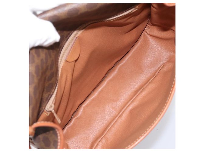 Céline Borsa a tracolla CELINE Macadam Canvas PVC Leather Brown Gold Auth 200945 Marrone D'oro - vista 10