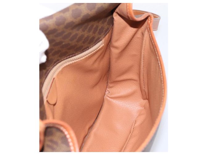 Céline Borsa a tracolla CELINE Macadam Canvas PVC Leather Brown Gold Auth 200945 Marrone D'oro - vista 18