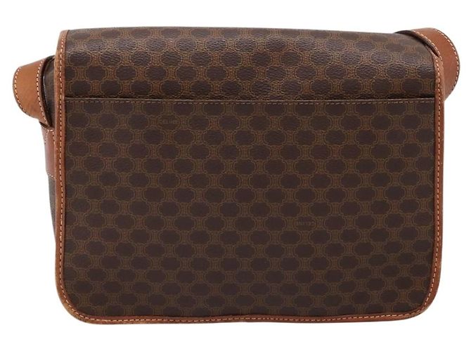 Céline Borsa a tracolla CELINE Macadam Canvas PVC Leather Brown Gold Auth 200945 Marrone D'oro - vista 2