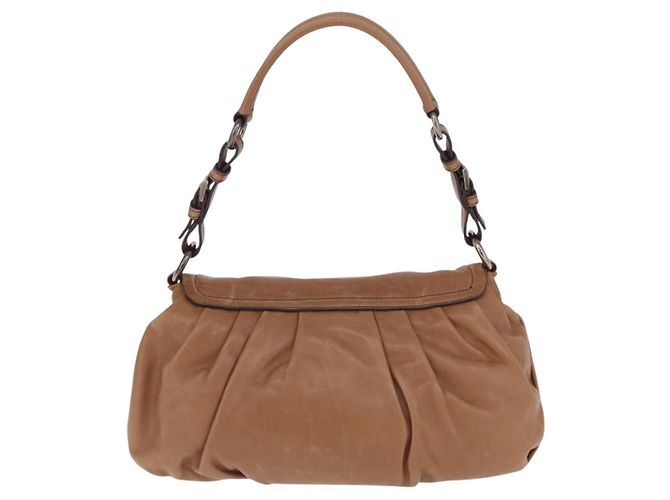 Borsa a tracolla PRADA in pelle marrone argento Auth 200291V - vista 2