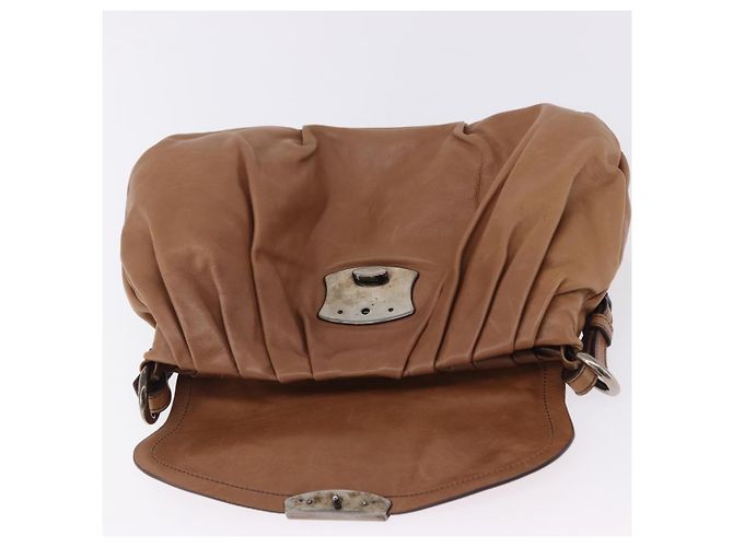 Borsa a tracolla PRADA in pelle marrone argento Auth 200291V - vista 20