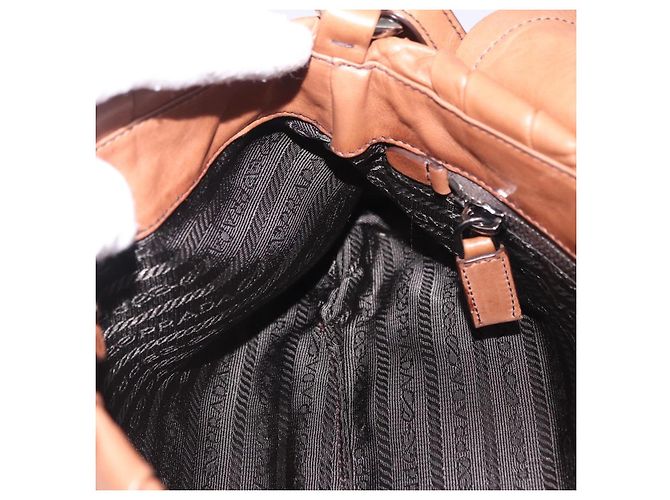 Borsa a tracolla PRADA in pelle marrone argento Auth 200291V - vista 23