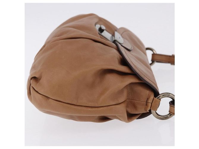 Borsa a tracolla PRADA in pelle marrone argento Auth 200291V - vista 3