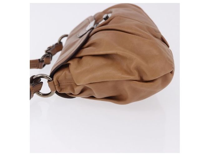 Borsa a tracolla PRADA in pelle marrone argento Auth 200291V - vista 4