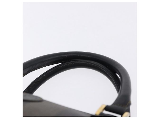 Pequin Borsa a mano FENDI Pecan Canvas PVC Marrone Nero Auth ka5839 - vista 14