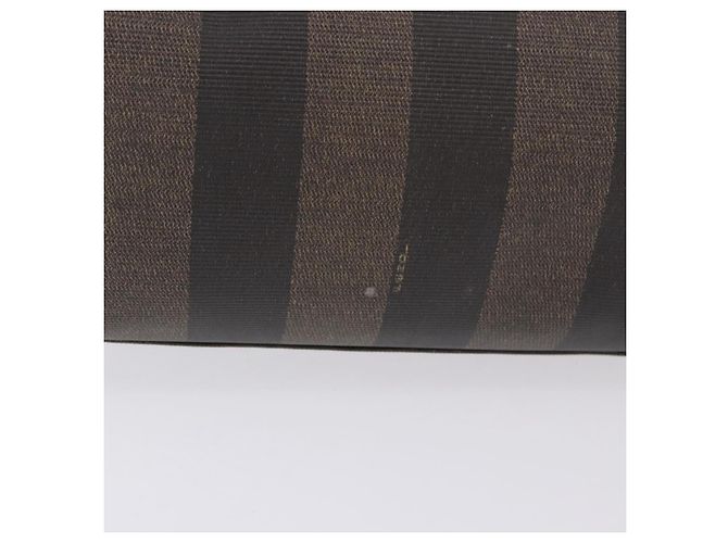 Pequin Borsa a mano FENDI Pecan Canvas PVC Marrone Nero Auth ka5839 - vista 3