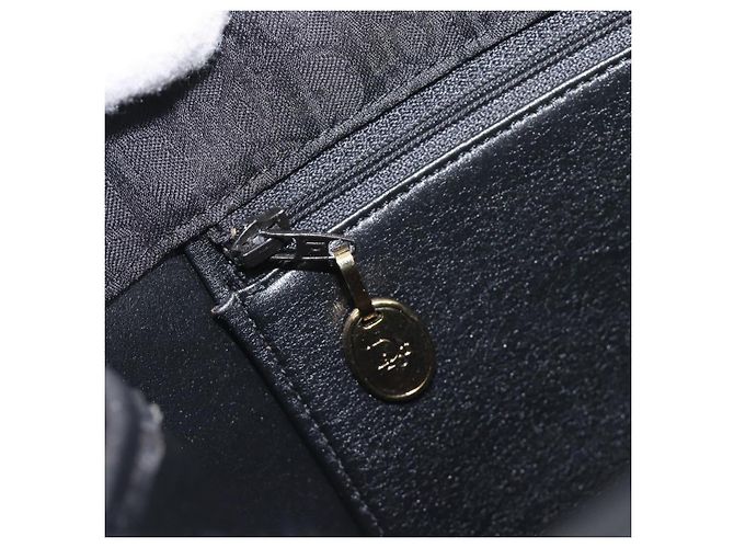 Borsa a tracolla con catena Christian Dior Trotter Canvas Nero Oro Auth 200920 D'oro - vista 22