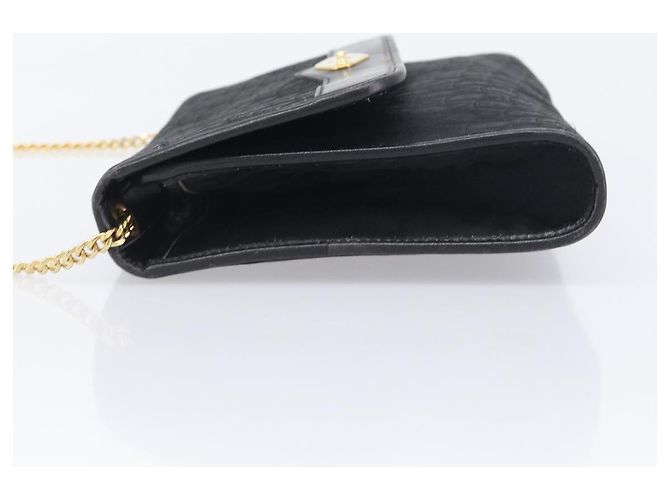 Borsa a tracolla con catena Christian Dior Trotter Canvas Nero Oro Auth 200920 D'oro - vista 5