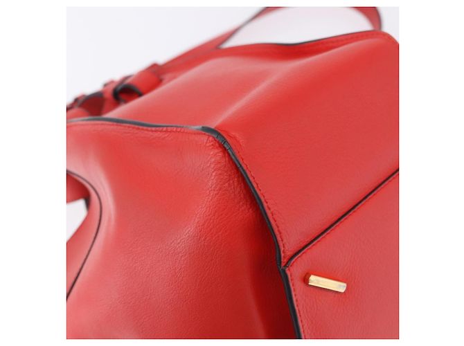LOEWE Hammock Handtasche Leder 2way Rot Gold Authentisch 197512A Golden - Ansicht 15