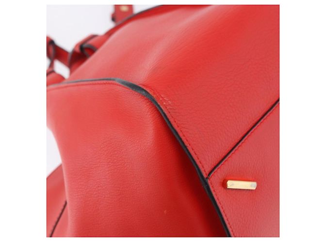 LOEWE Hammock Handtasche Leder 2way Rot Gold Authentisch 197512A Golden - Ansicht 17