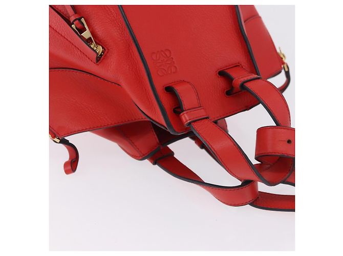 LOEWE Hammock Handtasche Leder 2way Rot Gold Authentisch 197512A Golden - Ansicht 6