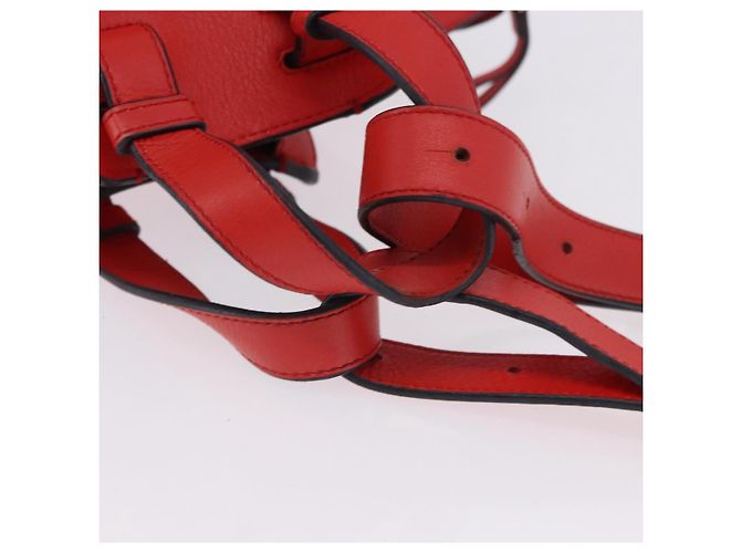 LOEWE Hammock Handtasche Leder 2way Rot Gold Authentisch 197512A Golden - Ansicht 7