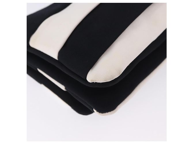 Borsa a tracolla con catena CHANEL 2.55 Nylon Nero Argento CC Auth ka5847A - vista 13