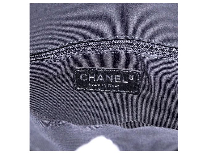 Borsa a tracolla con catena CHANEL 2.55 Nylon Nero Argento CC Auth ka5847A - vista 17