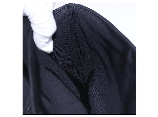 Borsa a tracolla con catena CHANEL 2.55 Nylon Nero Argento CC Auth ka5847A - vista 20
