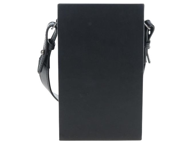 Borsa a Tracolla Box FENDI Pelle Nero Argento Auth 196687M - vista 2