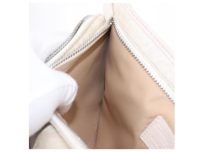 Christian Dior Trotter Canvas Gürteltasche Nylon Weiß Silber Auth ka5837A - Ansicht 21