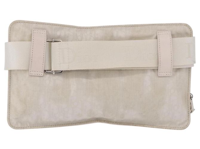 Christian Dior Trotter Canvas Gürteltasche Nylon Weiß Silber Auth ka5837A - Ansicht 3