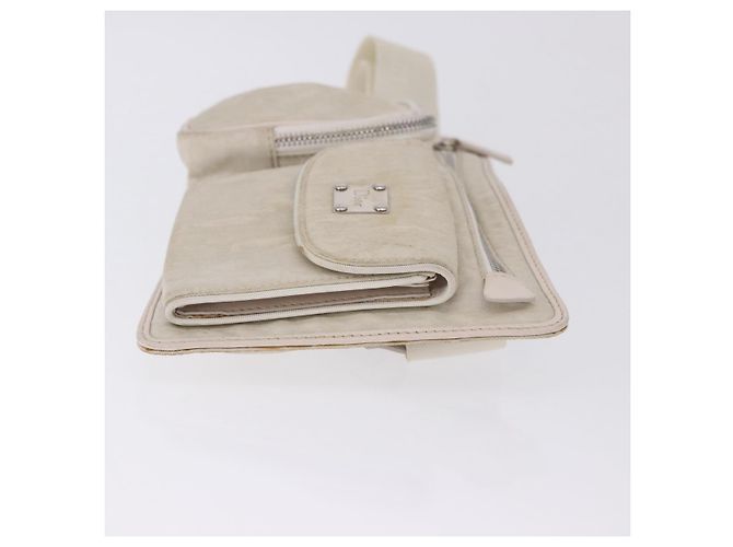 Christian Dior Trotter Canvas Gürteltasche Nylon Weiß Silber Auth ka5837A - Ansicht 5