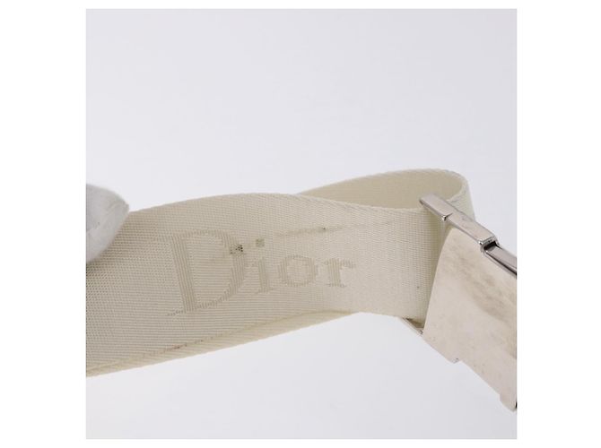 Christian Dior Trotter Canvas Gürteltasche Nylon Weiß Silber Auth ka5837A - Ansicht 9