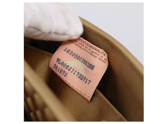 Borsa BOTTEGA VENETA INTRECCIATO Satin Gold Auth 197646 D'oro - vista 12