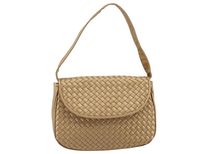 Borsa BOTTEGA VENETA INTRECCIATO Satin Gold Auth 197646 D'oro - vista 13