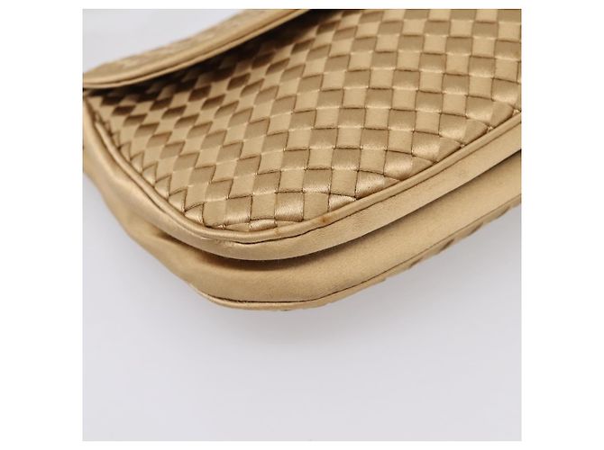 Borsa BOTTEGA VENETA INTRECCIATO Satin Gold Auth 197646 D'oro - vista 14