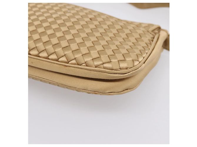 Borsa BOTTEGA VENETA INTRECCIATO Satin Gold Auth 197646 D'oro - vista 15