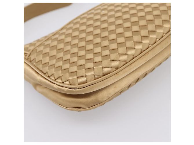 Borsa BOTTEGA VENETA INTRECCIATO Satin Gold Auth 197646 D'oro - vista 16